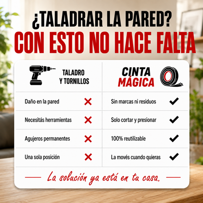 Cinta Mágica – Pega Cualquier Cosa Sin Clavos ni Tornillos