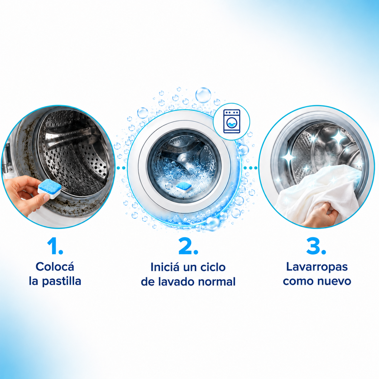 Pastillas Antibacteriales para Lavarropas — Pack de 12 Unidades