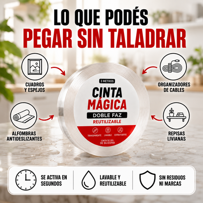 Cinta Mágica – Pega Cualquier Cosa Sin Clavos ni Tornillos