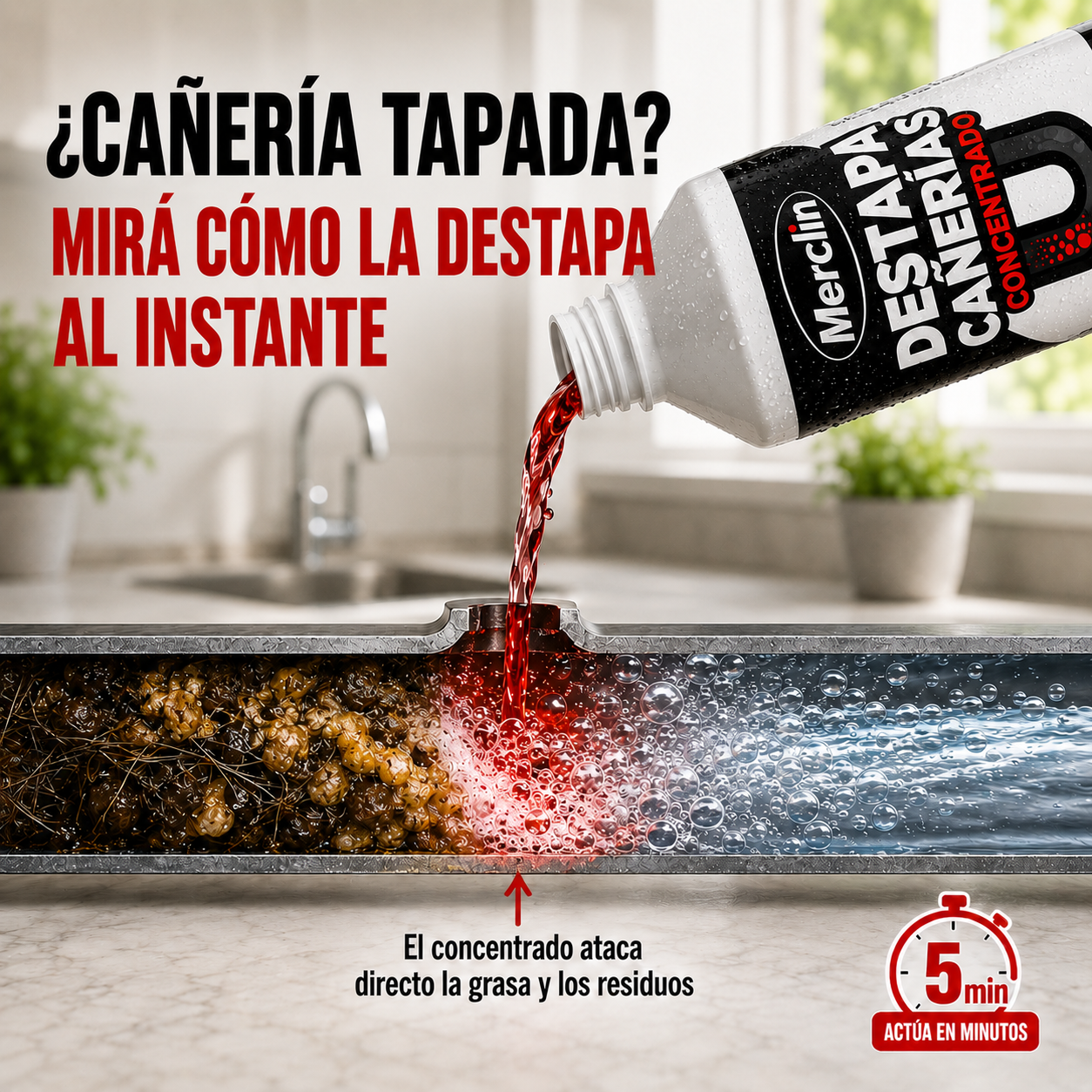 Destapacañerías Clin — Eliminá Obstrucciones en Minutos