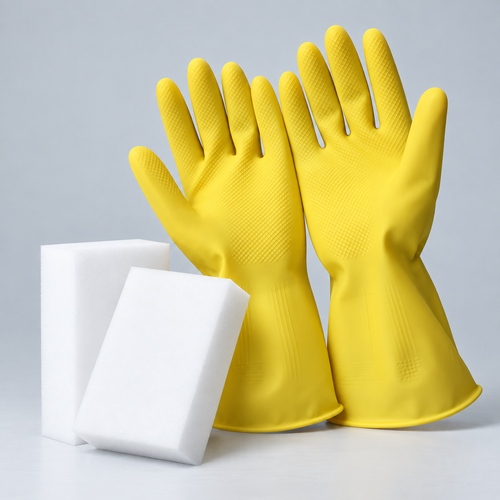 KIT DE LIMPIEZA - Guantes + 2 Esponjas Mágicas